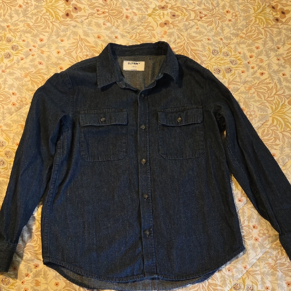 Old Navy Boy's Dark Blue Denim Shirt